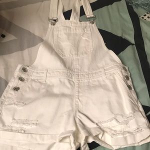 White Short Overalls